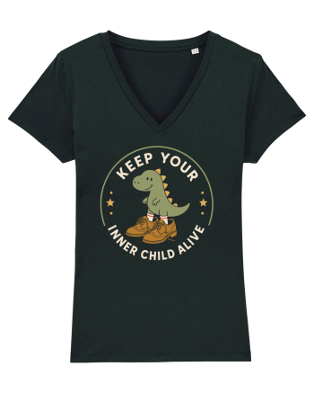 Keep Your Inner Child Alive – Dinozaur cu Pantofi Mari Black