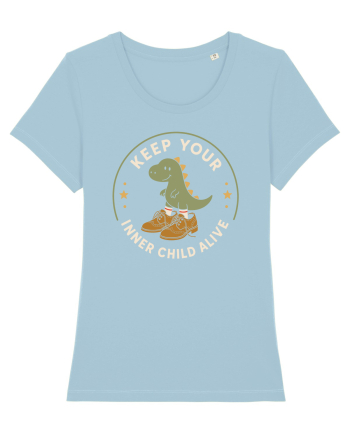 Keep Your Inner Child Alive – Dinozaur cu Pantofi Mari Sky Blue