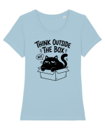 Think Outside the Box? The Cat Said No Tricou mânecă scurtă guler larg fitted Damă Expresser