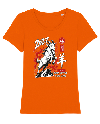 2027 Year of the Fire Goat Chinese Zodiac Lunar New Year Bright Orange