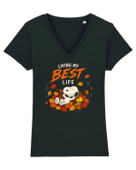 Living My Best Life – Fall Leaves Tricou mânecă scurtă guler V Damă Evoker