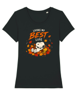 Living My Best Life – Fall Leaves Tricou mânecă scurtă guler larg fitted Damă Expresser