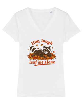 Live Laugh Leaf Me Alone White