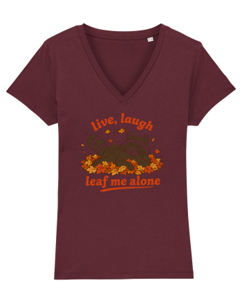 Live Laugh Leaf Me Alone Burgundy
