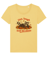 Live Laugh Leaf Me Alone Tricou mânecă scurtă guler larg fitted Damă Expresser