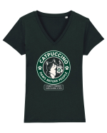 Catpuccino – Paws Before People Tricou mânecă scurtă guler V Damă Evoker