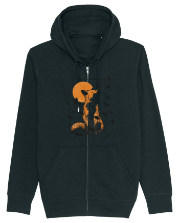 Fox in the Falling Leaves Black