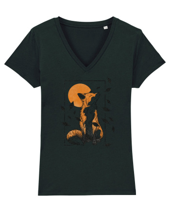 Fox in the Falling Leaves Black
