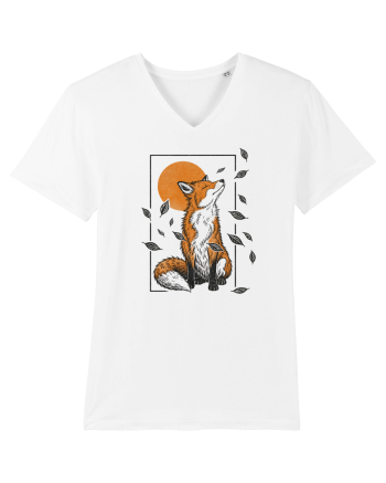 Fox in the Falling Leaves White