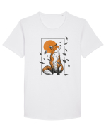Fox in the Falling Leaves Tricou mânecă scurtă guler larg Bărbat Skater