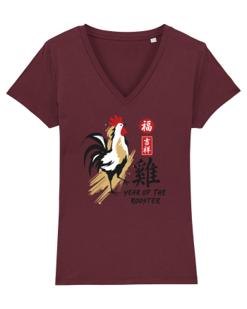 Year of the Rooster Chinese Zodiac Rooster Lunar New Year Burgundy