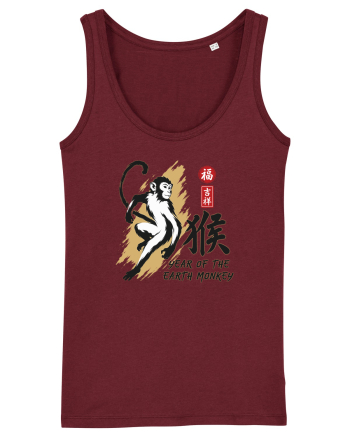 Year of the Monkey Chinese Zodiac Earth Monkey Lunar New Burgundy