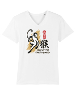 Year of the Monkey Chinese Zodiac Earth Monkey Lunar New Tricou mânecă scurtă guler V Bărbat Presenter
