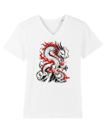 Dragon Chinese Zodiac Dragon Lunar New Year Traditional Tricou mânecă scurtă guler V Bărbat Presenter