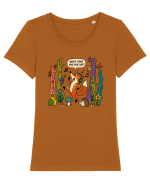 What Does the Fox Say? Tricou mânecă scurtă guler larg fitted Damă Expresser