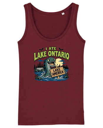 I Ate Lake Ontario Halloween Lake Monsters Funny Burgundy