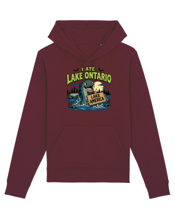 I Ate Lake Ontario Halloween Lake Monsters Funny Burgundy