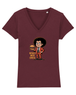 ROYALE WITH CHEESE - CHEESEBURGER - Jules W. Tricou mânecă scurtă guler V Damă Evoker