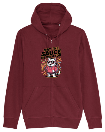 MAY THE SAUCE (not the Force) BE WITH YOU - Yoda Pisica & pizza Burgundy