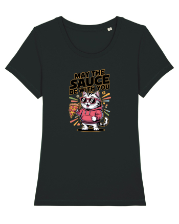 MAY THE SAUCE (not the Force) BE WITH YOU - Yoda Pisica & pizza Black