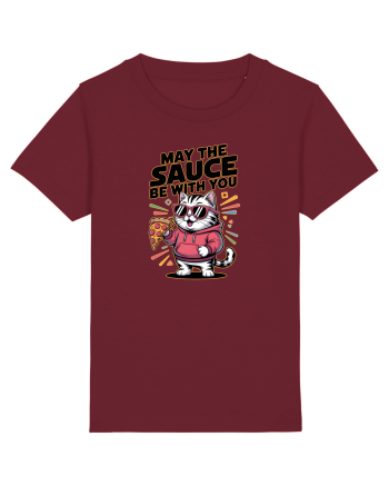 MAY THE SAUCE (not the Force) BE WITH YOU - Yoda Pisica & pizza Burgundy