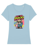 MAY THE SNACKS (not the Force) BE WITH YOU - Yoda Lenes & Popcorn Tricou mânecă scurtă guler larg fitted Damă Expresser