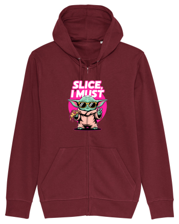 SLICE, I MUST- Yoda & Pizza Burgundy