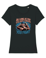 YOU FIGHT! Atata timp cat esti in viata, lupti! Tricou mânecă scurtă guler larg fitted Damă Expresser