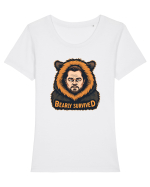 BEARLY SURVIVED Tricou mânecă scurtă guler larg fitted Damă Expresser