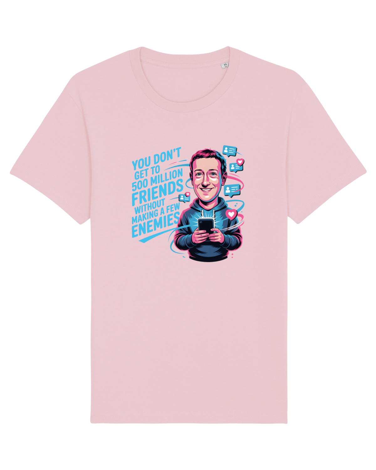 Tricou mânecă scurtă Unisex Rocker Cotton Pink