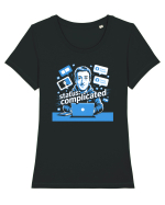 STATUS: COMPLICATED Tricou mânecă scurtă guler larg fitted Damă Expresser