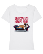 DRAW ME LIKE ONE OF YOUR FRENCH GIRLS - caine Boxer Tricou mânecă scurtă guler larg fitted Damă Expresser