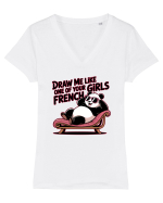 DRAW ME LIKE ONE OF YOUR FRENCH GIRLS - urs Panda Tricou mânecă scurtă guler V Damă Evoker