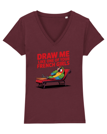 DRAW ME LIKE ONE OF YOUR FRENCH GIRLS - papagal Burgundy