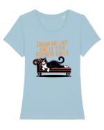 DRAW ME LIKE ONE OF YOUR FRENCH GIRLS - pisica Tricou mânecă scurtă guler larg fitted Damă Expresser