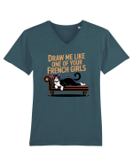 DRAW ME LIKE ONE OF YOUR FRENCH GIRLS - pisica Tricou mânecă scurtă guler V Bărbat Presenter
