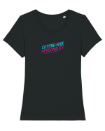 CUTTING EDGE PERSONALITY  Tricou mânecă scurtă guler larg fitted Damă Expresser