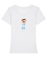 Cry boy (ochi, color) Tricou mânecă scurtă guler larg fitted Damă Expresser