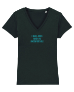 I MAKE JOKES WHEN I`M UNCOMFORTABLE Tricou mânecă scurtă guler V Damă Evoker