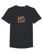 I GOT OFF THE PLANE  Tricou mânecă scurtă guler larg Bărbat Skater