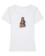 I GOT OFF THE PLANE  2 Tricou mânecă scurtă guler larg fitted Damă Expresser