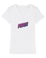 PIVOT! Tricou mânecă scurtă guler V Damă Evoker
