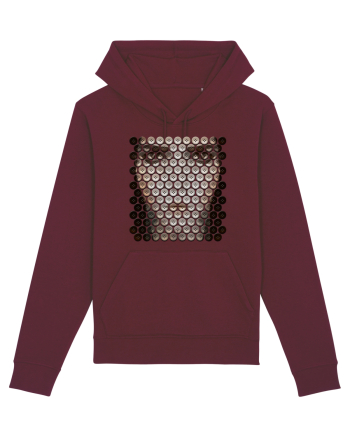 Low poly girl - boutons Burgundy