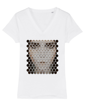 Low poly girl - boutons White