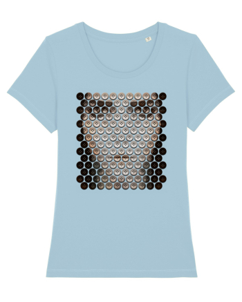 Low poly girl - boutons Sky Blue