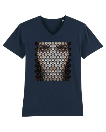 Low poly girl - boutons French Navy