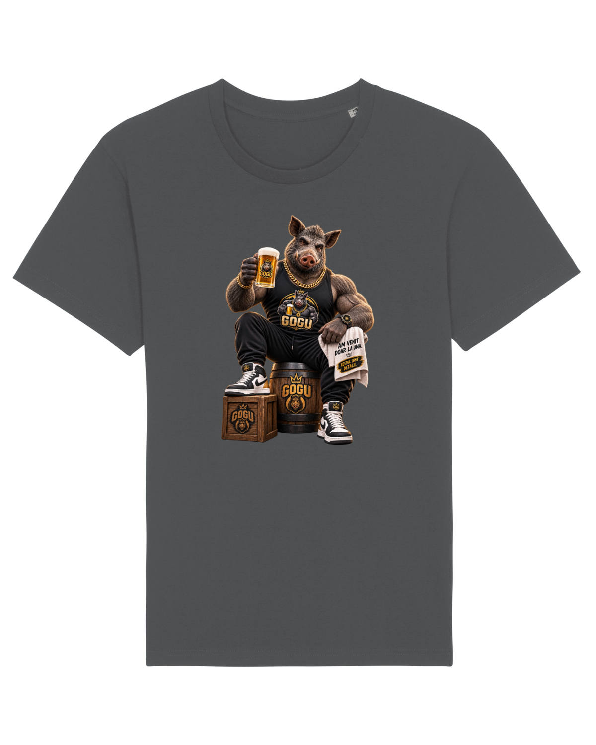 Tricou mânecă scurtă Unisex Rocker Anthracite