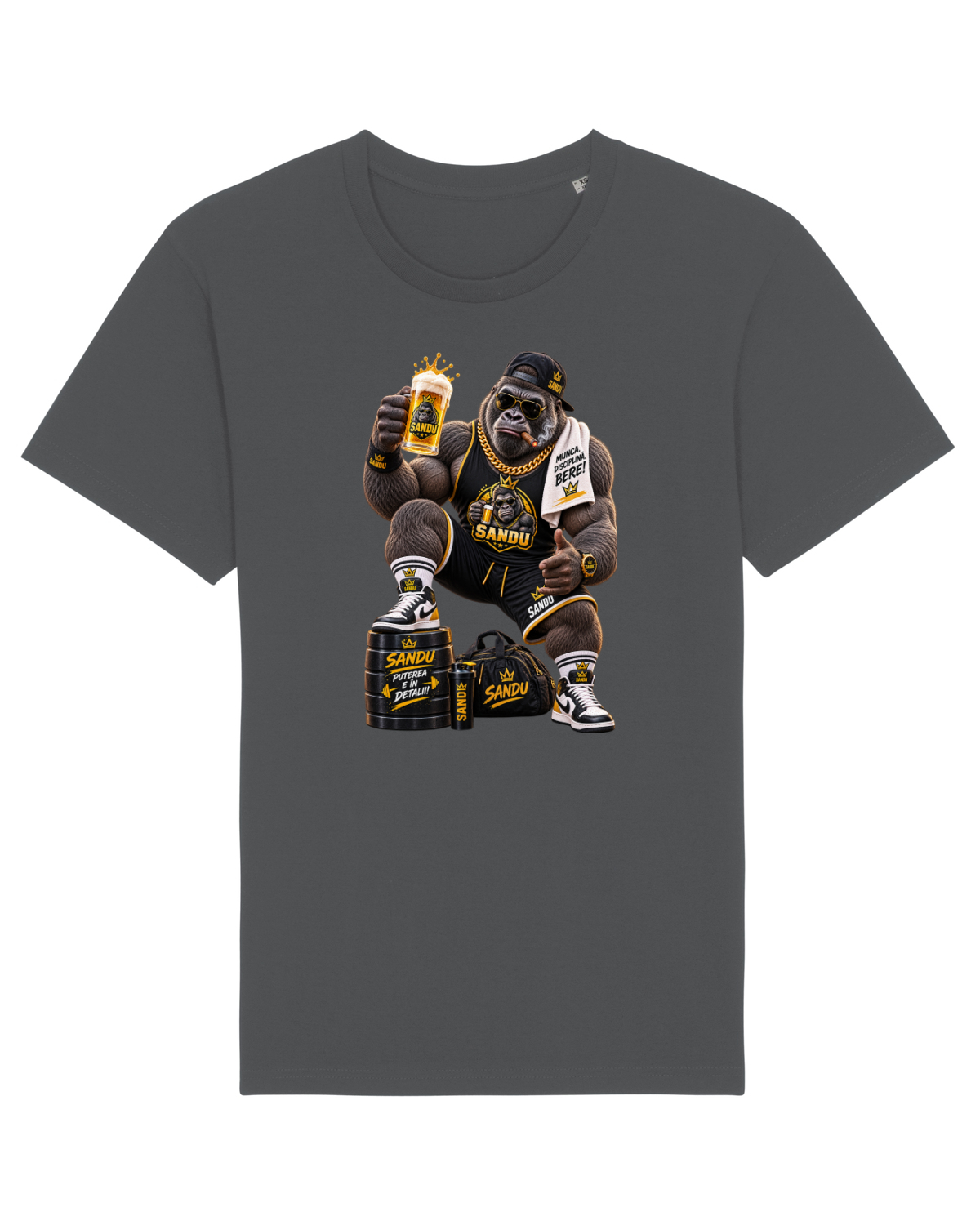 Tricou mânecă scurtă Unisex Rocker Anthracite