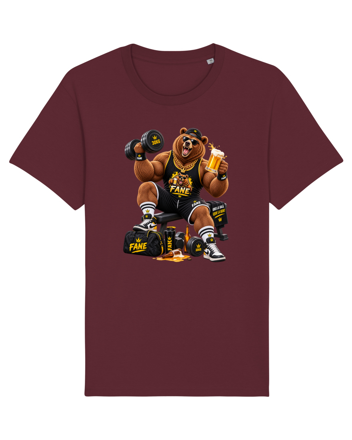Tricou mânecă scurtă Unisex Rocker Burgundy
