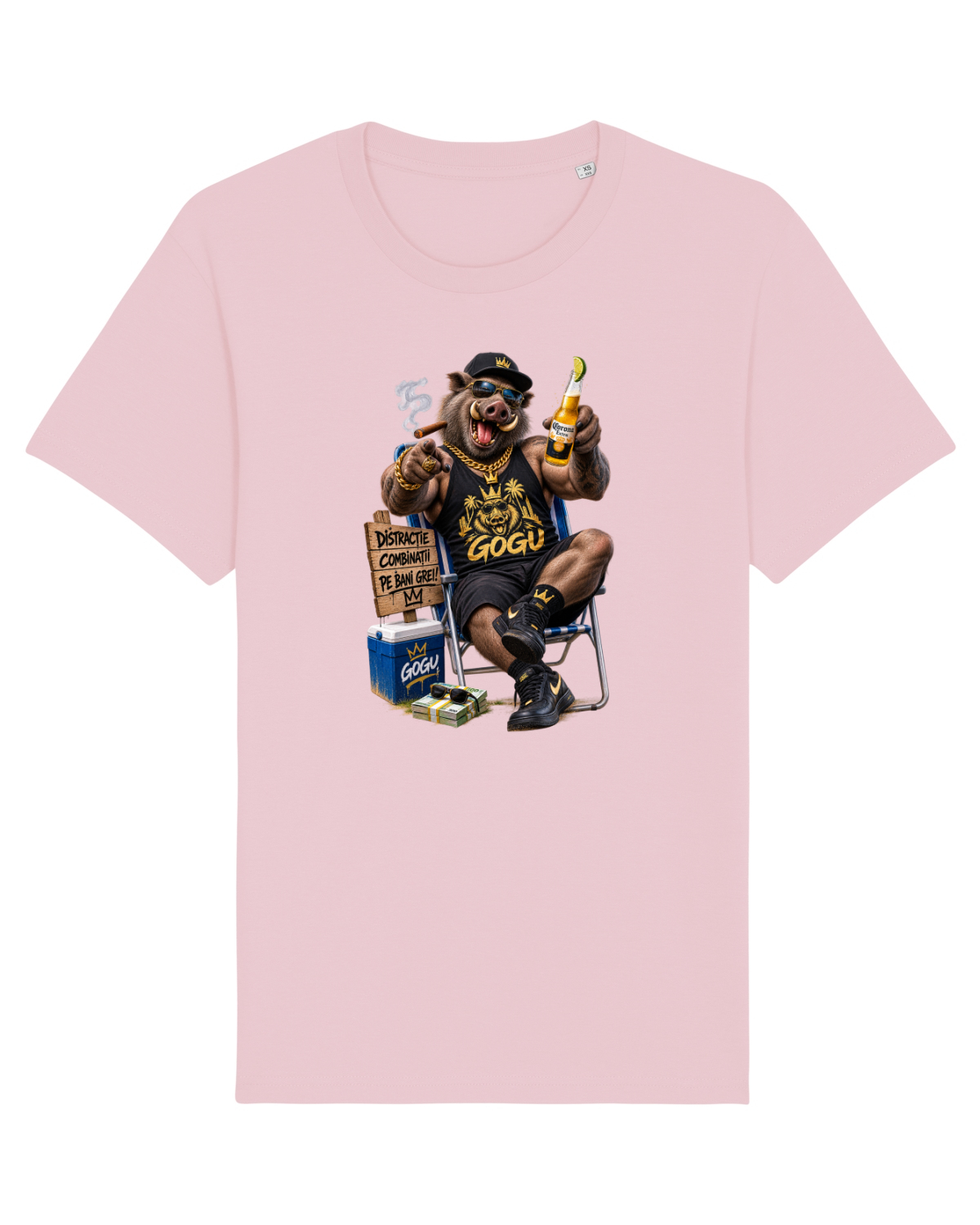 Tricou mânecă scurtă Unisex Rocker Cotton Pink
